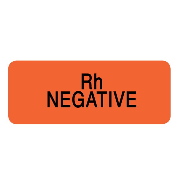 Label, Rh Negative 7/8" x 2-1/4" Flr Red w/Black